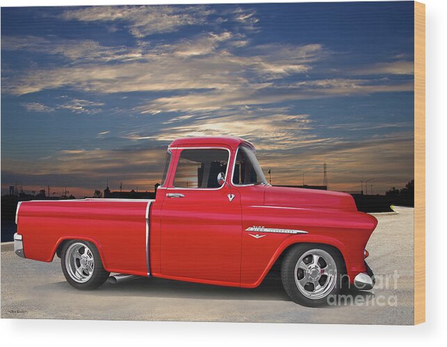 1956 Chevrolet 3100 Pickup Wood Print featuring the photograph 1956 Chevrolet 3100 Pickup Truck by Dave Koontz