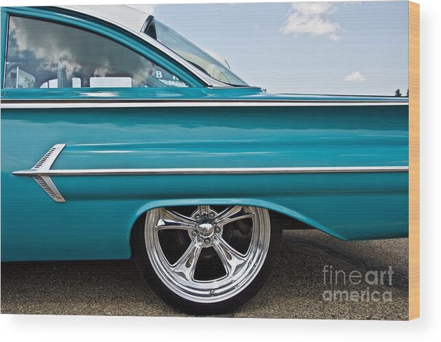 Car Wood Print featuring the photograph 1960 Chevy Impala #2 by Linda Bianic