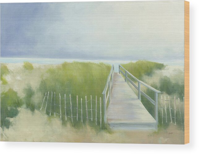 Beaches Wood Print featuring the painting Beach Walk #1 by Julia Purinton