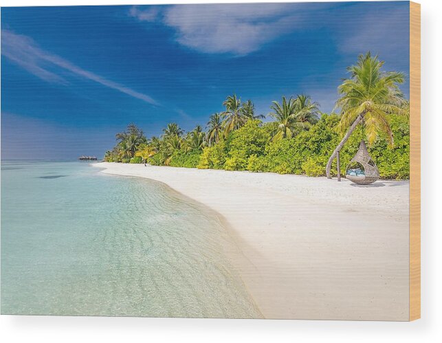 Landscape Wood Print featuring the photograph Beautiful Beach And Tropical Sea #1 by Levente Bodo