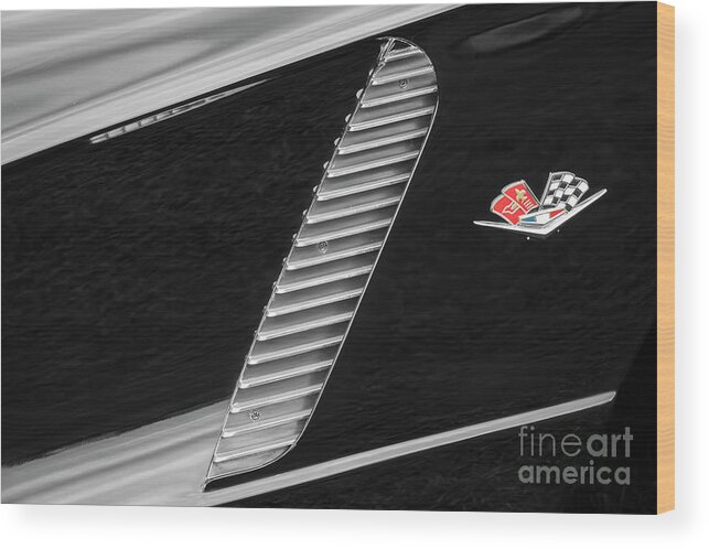 Corvette Wood Print featuring the photograph Black '62 #1 by Dennis Hedberg