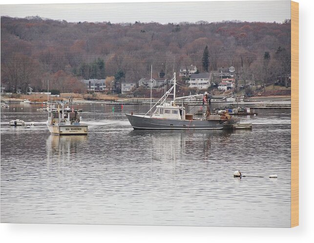 Boats Wood Print featuring the photograph Boats at Northport Harbor #4 by Susan Jensen