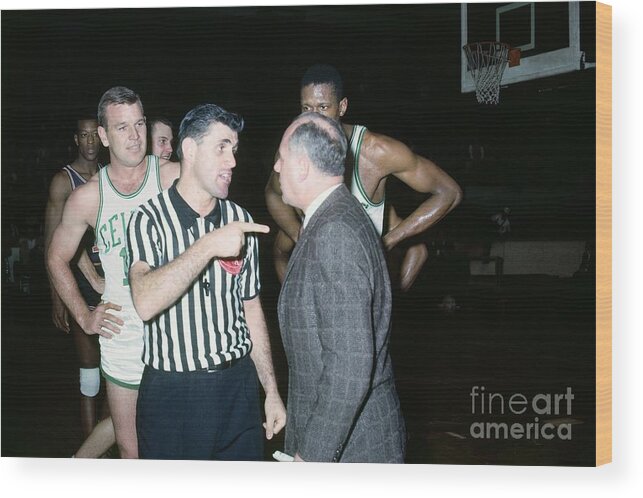 Nba Pro Basketball Wood Print featuring the photograph Boston Celtics Red Auerbach by Dick Raphael