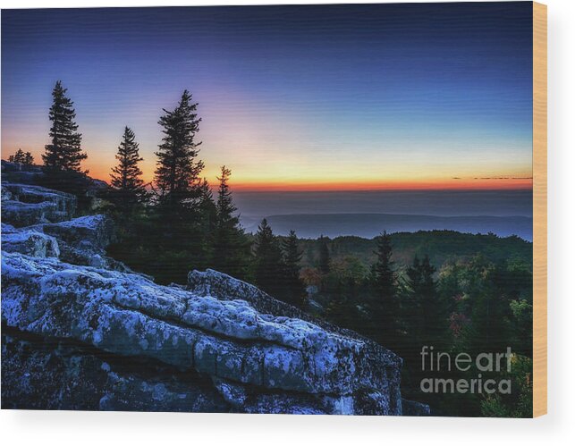 Autumn Wood Print featuring the photograph Dawn at Bear Rocks Preserve #2 by Thomas R Fletcher