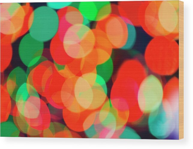 Holiday Wood Print featuring the photograph Defocused Lights #1 by Tetra Images