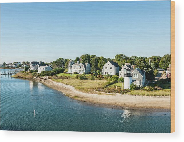 Estock Wood Print featuring the digital art Hyannis Harbor In Cape Cod #1 by Guido Cozzi