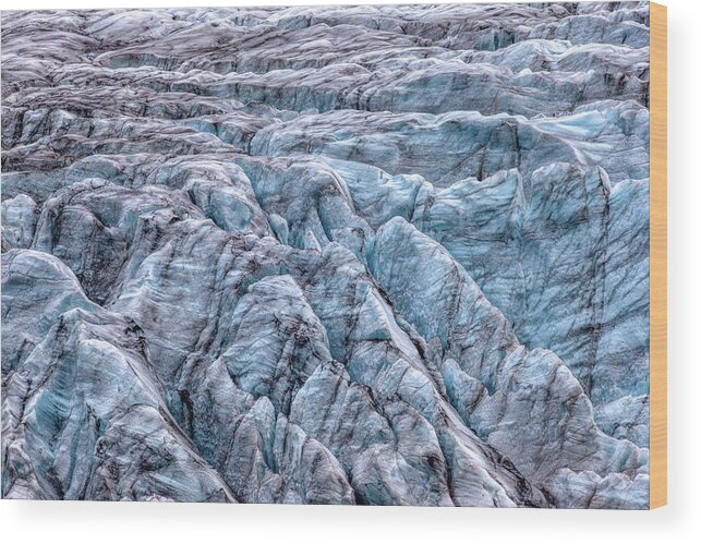 Drone Wood Print featuring the photograph Iceland Glacier by David Letts