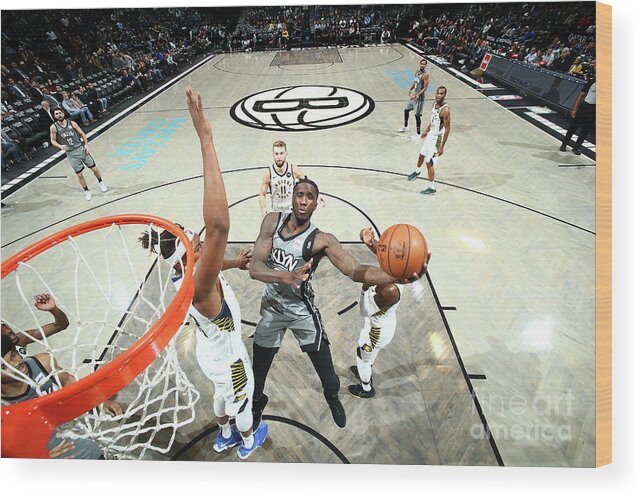 Taurean Prince Wood Print featuring the photograph Indiana Pacers V Brooklyn Nets #1 by Nathaniel S. Butler