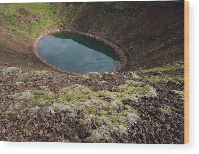 Scenics Wood Print featuring the photograph Kerid Volcanic Crater #1 by Holger Leue