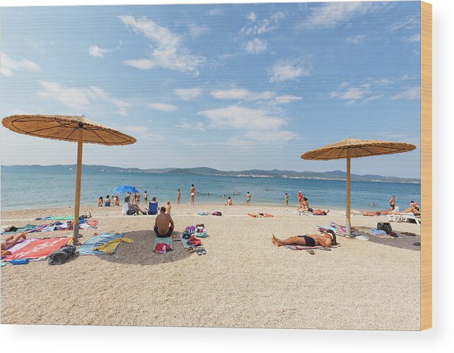 Outdoors Wood Print featuring the photograph Kolovare Beach In Zadar, Croatia #1 by Marcos Welsh