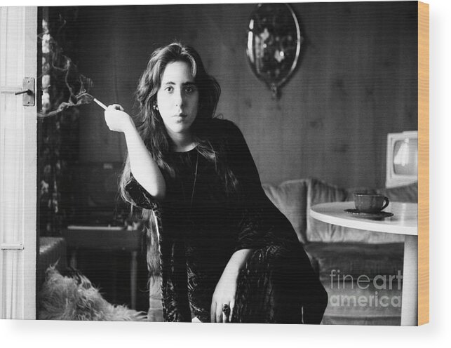 Singer Wood Print featuring the photograph Laura Nyro In Nyc #1 by The Estate Of David Gahr
