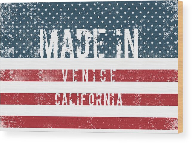 Venice Wood Print featuring the digital art Made in Venice, California #1 by TintoDesigns