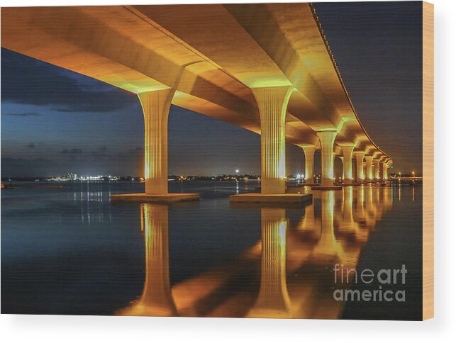 Bridge Wood Print featuring the photograph Roosevelt Reflection #1 by Tom Claud