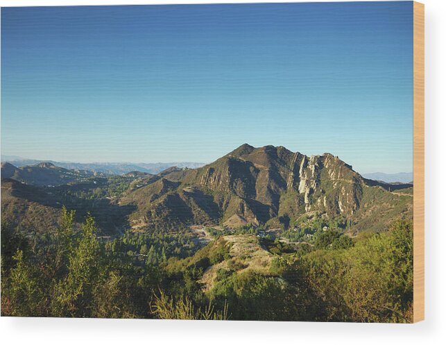 Scenics Wood Print featuring the photograph Santa Monica Mountains #1 by Adiabatic