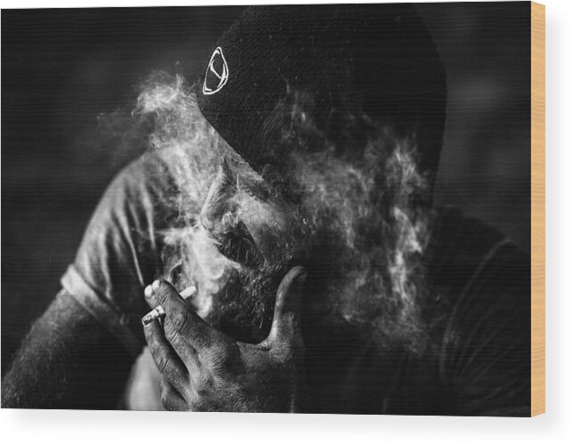 Smoke Wood Print featuring the photograph Smoke #1 by Yavuz Pancareken