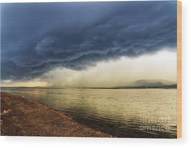 Golden Wood Print featuring the photograph Summer storm Gaspesie #1 by Colin Woods