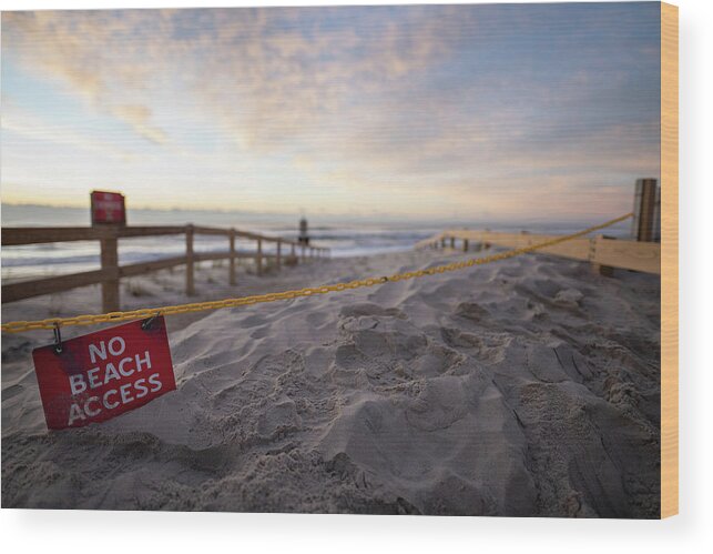 Beach Wood Print featuring the photograph Sunrise after a storm on the beach. #1 by Kyle Lee