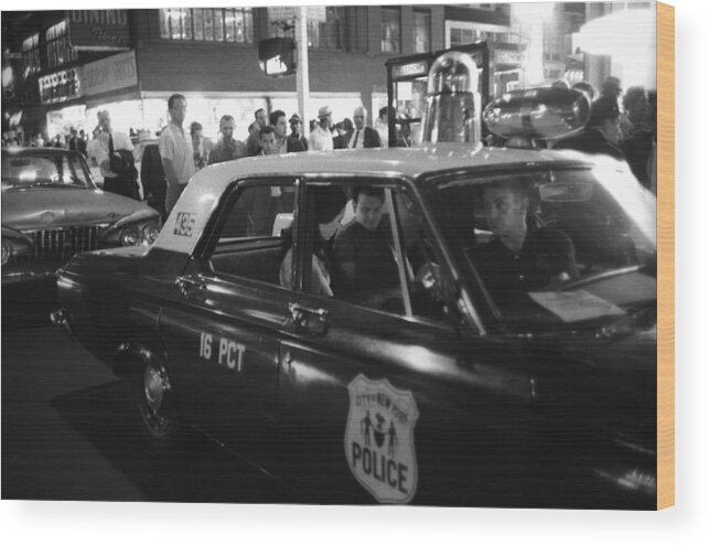Car Wood Print featuring the photograph Times Square After Midnight #1 by I C Rapoport
