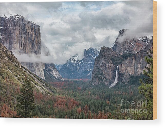 Scenics Wood Print featuring the photograph Tunnel View Of Yosemite National Park #1 by Spondylolithesis