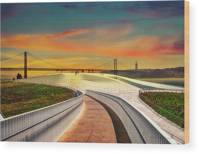 Ponte Wood Print featuring the photograph Ponte 25 de Abril by Micah Offman