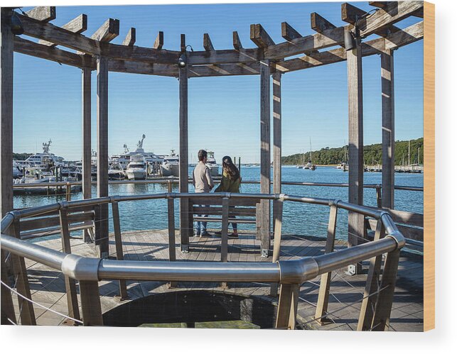 Estock Wood Print featuring the digital art Waterfront, Port Jefferson, Ny #1 by Lumiere