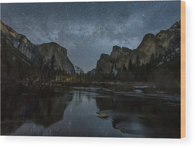 Yosemite Wood Print featuring the photograph Yosemite Valley View #1 by Ning Lin