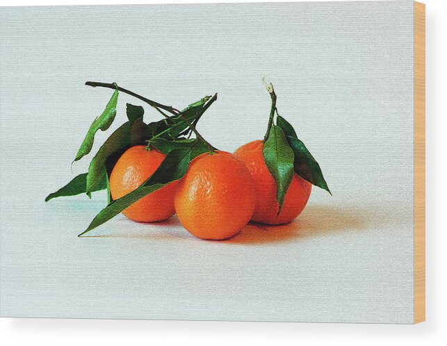 Studio Wood Print featuring the photograph 11--01-13 STUDIO. 3 Clementines by Lachlan Main