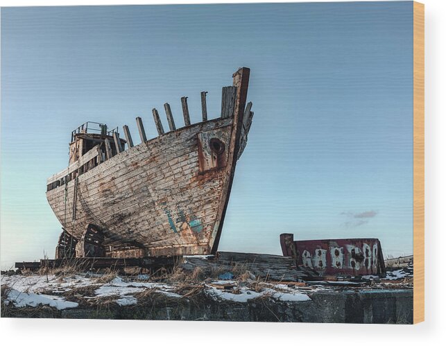 Shipwreck Wood Print featuring the photograph Akranes - Iceland #11 by Joana Kruse