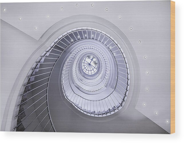 Staircase Wood Print featuring the photograph Swirl #12 by Fotomarion