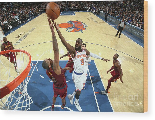 Tim Hardaway Jr. Wood Print featuring the photograph Cleveland Cavaliers V New York Knicks by Nathaniel S. Butler