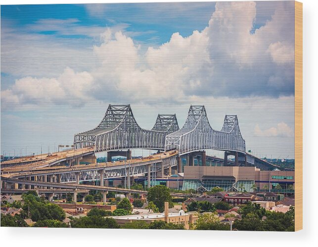 Landscape Wood Print featuring the photograph New Orleans, Louisiana, Usa At Crescent #13 by Sean Pavone