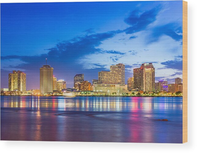 Landscape Wood Print featuring the photograph New Orleans, Louisiana, Usa Downtown #13 by Sean Pavone