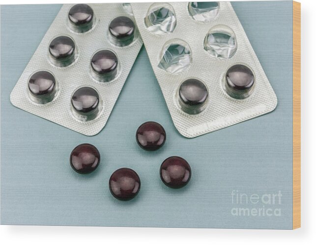 Antibiotic Wood Print featuring the photograph Blister Packs Of Tablets #14 by Digicomphoto/science Photo Library