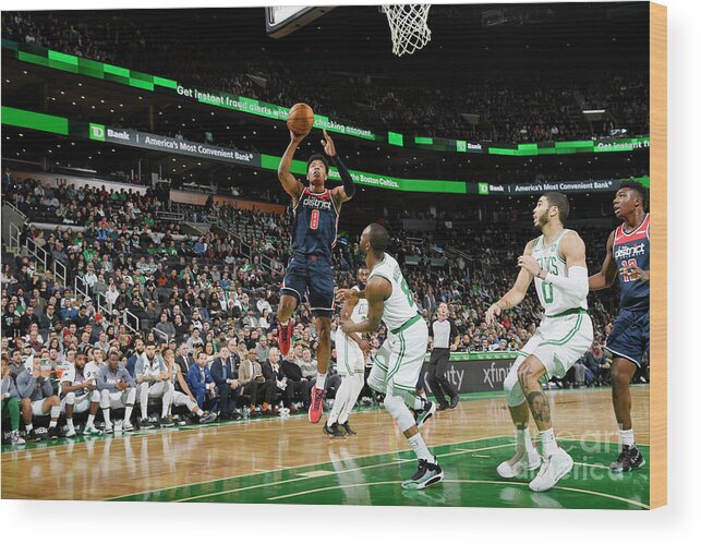 Nba Pro Basketball Wood Print featuring the photograph Washington Wizards V Boston Celtics by Brian Babineau