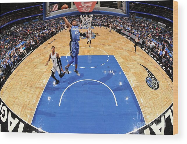 Nba Pro Basketball Wood Print featuring the photograph San Antonio Spurs V Orlando Magic by Fernando Medina