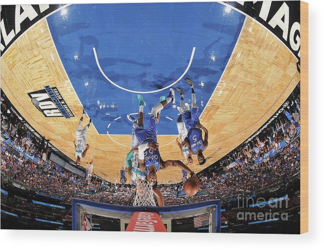 Nba Pro Basketball Wood Print featuring the photograph Charlotte Hornets V Orlando Magic by Fernando Medina