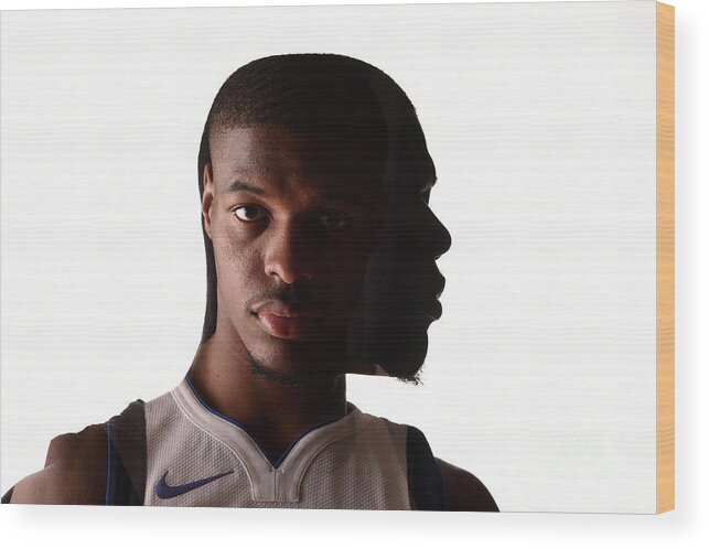Dennis Smith Jr Wood Print featuring the photograph 2017 Nba Rookie Photo Shoot by Brian Babineau