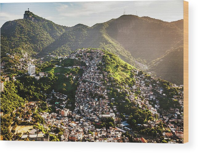 Estock Wood Print featuring the digital art Cityscape, Rio De Janeiro, Brazil #19 by Antonino Bartuccio