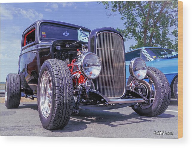 1932 Wood Print featuring the photograph 1932 Ford 3 window coupe hot rod by Ken Morris