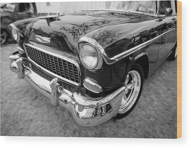 1955 Chevy Nomad Wood Print featuring the photograph 1955 chevrolet Bel Air Nomad Station Wagon 204 by Rich Franco
