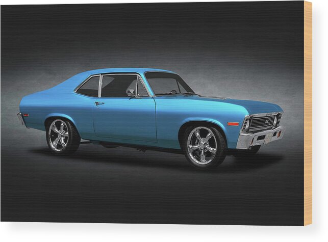 1972 Wood Print featuring the photograph 1972 Chevrolet Nova Super Sport - 1972novass383strokerspottexture170749 by Frank J Benz