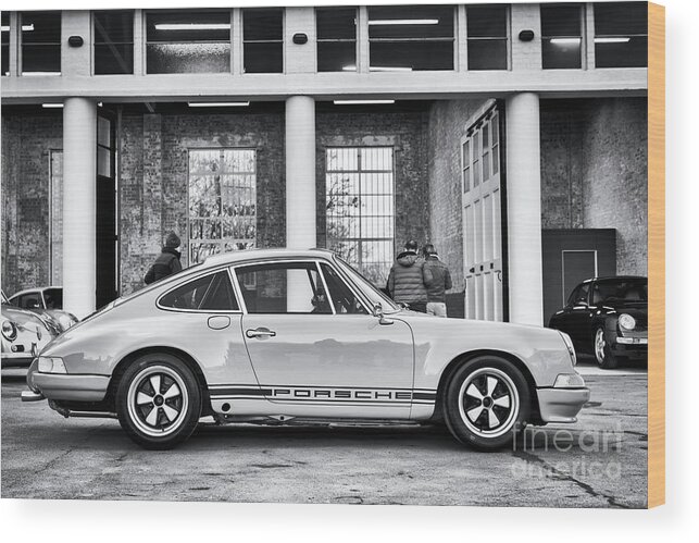 1972 Wood Print featuring the photograph 1972 Porsche 911 Monochrome by Tim Gainey