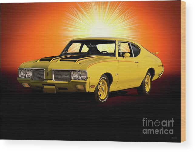 1970 Oldsmobile Cudlass Wood Print featuring the photograph 1970 Oldsmobile Cutlass Rally 350 #2 by Dave Koontz