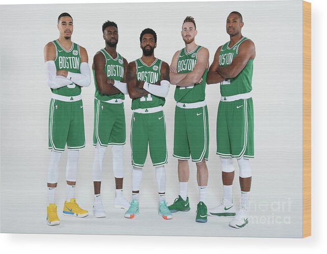 Media Day Wood Print featuring the photograph 2018-19 Boston Celtics Media Day by Brian Babineau