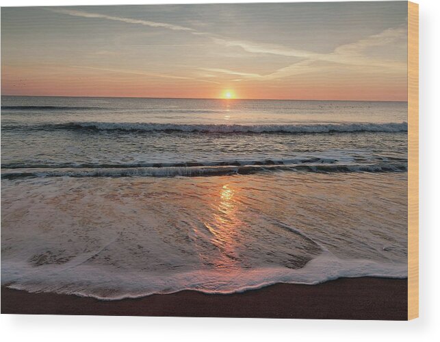 Estock Wood Print featuring the digital art Amelia Island, Beach At Sunset #2 by Lumiere