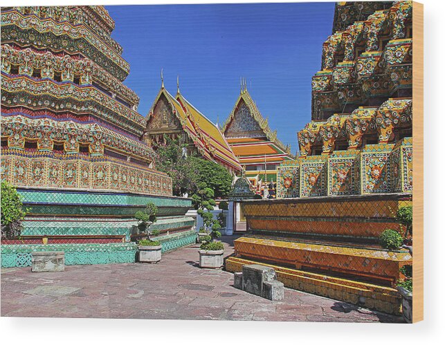 Bangkok Wood Print featuring the photograph Bangkok, Thailand - Wat Phra Kaew - Temple of the Emerald Buddha #3 by Richard Krebs