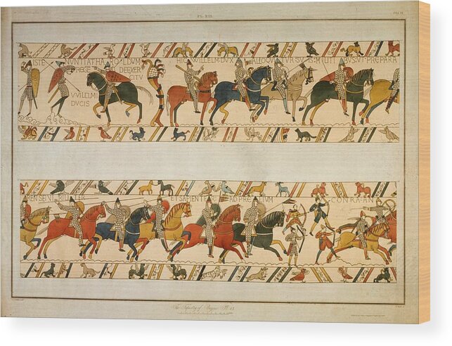 Horse Wood Print featuring the photograph Bayeux Tapestry #2 by Hulton Archive