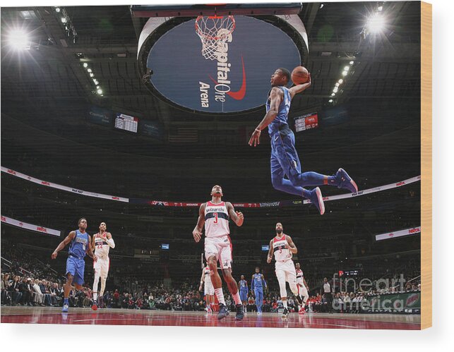 Nba Pro Basketball Wood Print featuring the photograph Dallas Mavericks V Washington Wizards by Ned Dishman