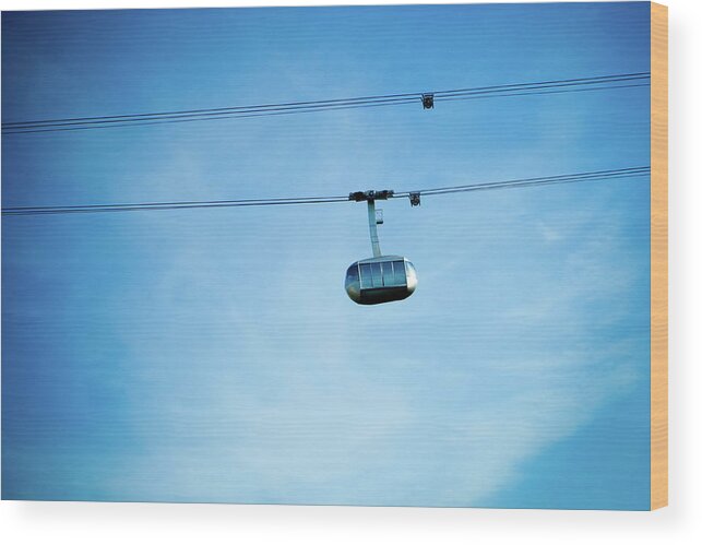 Outdoors Wood Print featuring the photograph 2 Lanes, Cable Cars by Tanja-tiziana, Doublecrossed Photography