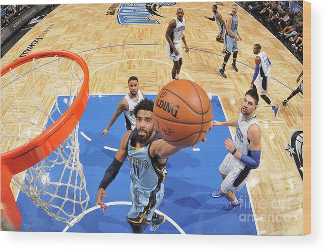 Mike Conley Wood Print featuring the photograph Memphis Grizzlies V Orlando Magic by Fernando Medina